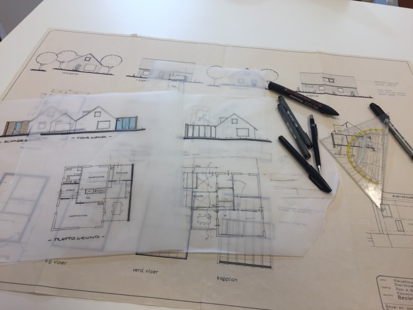 uitbreiding woning Evershoek Vaassen architect schetsen plattegrond gevels gevel