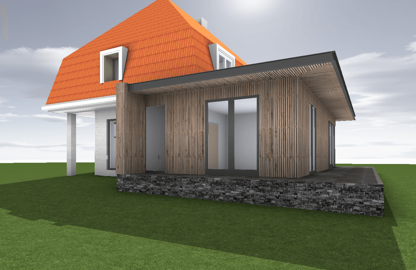 uitbreiding woning Beekbergen hout metaal architect